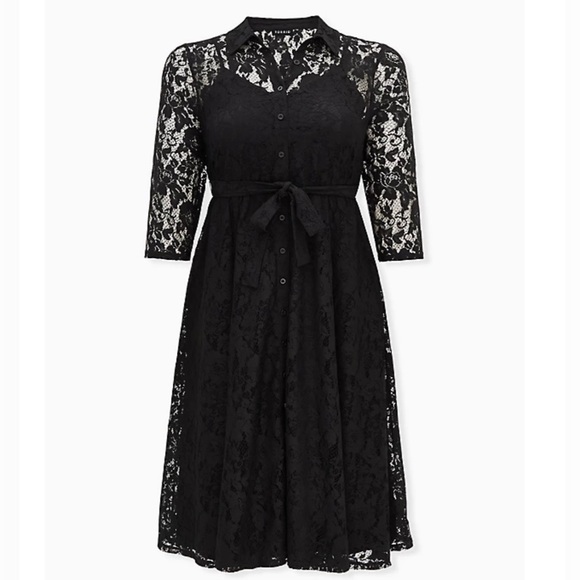torrid Dresses & Skirts - Torrid Lace Black Tea Length Dress 0 12